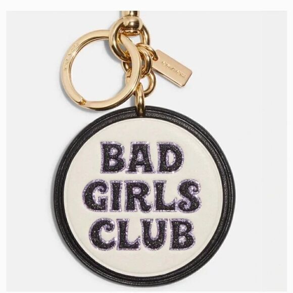 Coach x disney villians bad girls club leather glitter keychain charm - Picture 1 of 6